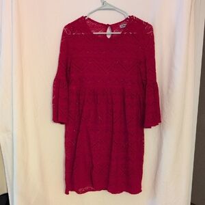 Bailey Blue Red Lace Midi Dress